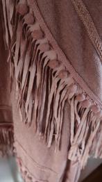 prachtige grote sjaal oudroze met franjes viscose, Maat 46/48 (XL) of groter, Ophalen of Verzenden, Zo goed als nieuw, Made in prc