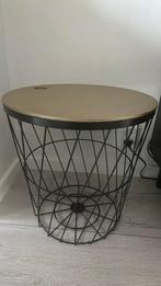 Draadmand met deksel zwart - metaal - goudkleurig, 45 tot 60 cm, Minder dan 55 cm, Metaal of Aluminium, Rond