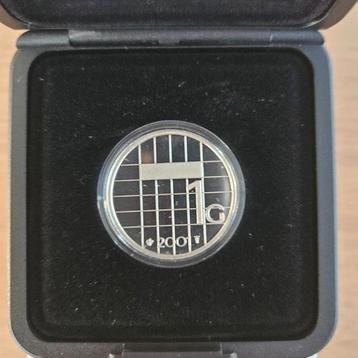 Zilveren gulden 2001 Proof  beschikbaar voor biedingen