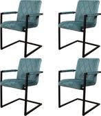 Eetkamerstoel per 4 stuks of 8 stuks, Huis en Inrichting, Stoelen, Ophalen, Blauw, Zo goed als nieuw, Metaal