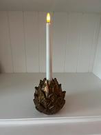artisjok kandelaar kleur brons goud incl ledkaars, Huis en Inrichting, Woonaccessoires | Kandelaars en Kaarsen, Ophalen of Verzenden