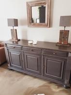 Vintage dressoir kleur vergrijsd taupe 184cm l x 47cm d x 94, Ophalen, 150 tot 200 cm, Vintage, 25 tot 50 cm