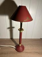 Unieke Vintage Tafellamp – Hollywood Regency Stijl – Rood, Ophalen of Verzenden