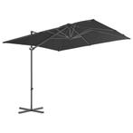 Zweefparasol met stalen paal 250x250 cm antracietkleurig, Tuin en Terras, Parasols, Ophalen of Verzenden, Nieuw, Zweefparasol