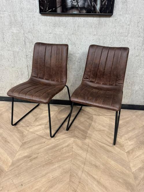 Setje 2 eetkamerstoelen Bunol Towerliving donkerbruin *nieuw, Huis en Inrichting, Stoelen, Nieuw, Twee, Stof, Bruin, Ophalen of Verzenden