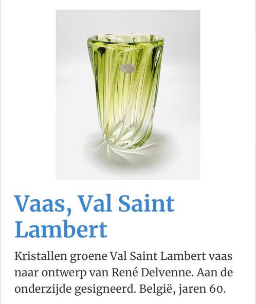 Kristallen vaas Val Saint Lambert, Antiek en Kunst, Antiek | Vazen, Ophalen of Verzenden