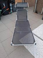 Aluminium Ligbed met Zonnescherm, Tuin en Terras, Ophalen, Gebruikt, Aluminium, Verstelbaar
