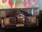 Retro envelop bruine leren clutch diverse soorten leer, Ophalen of Verzenden, Huis en Inrichting