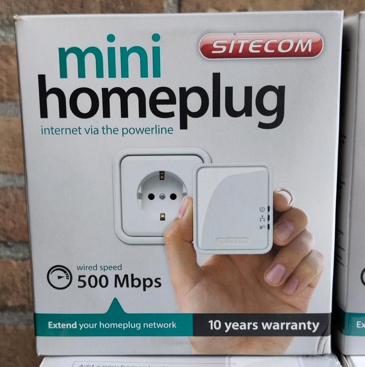 Sitecom LN-550 Mini Homeplug 500 Mbps, Computers en Software, Netwerk switches, Nieuw, Ophalen of Verzenden