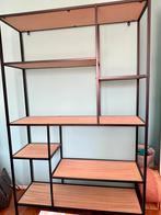 Brede boekenkast/ stellingast metaal met hout, Ophalen, Gebruikt, 100 tot 150 cm, Metaal