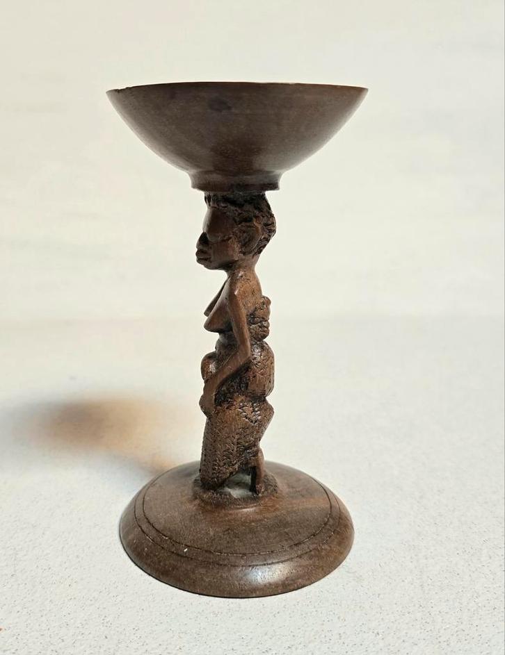 Vintage Afrikaans Kaarshouder, Antiek en Kunst, Antiek | Kandelaars, Ophalen of Verzenden
