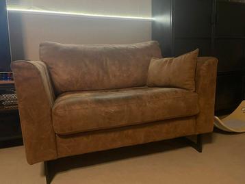 Mooie Chocolade bruine LOVESEAT 1,5zits Micro lederen Bank beschikbaar voor biedingen