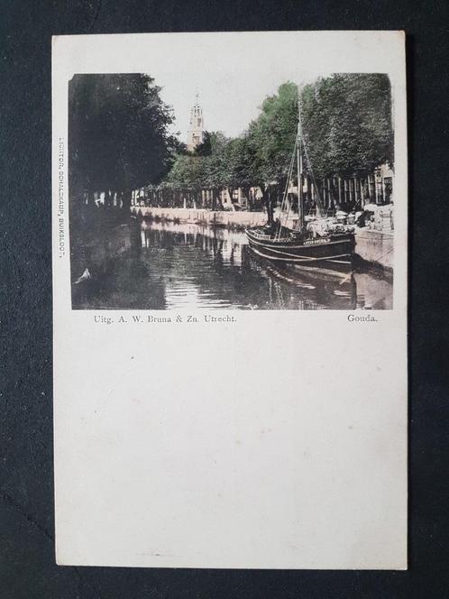Ansichtkaart Gouda Boot : Stad Gouda, Verzamelen, Ansichtkaarten | Nederland, Ongelopen, Zuid-Holland, Voor 1920, Ophalen of Verzenden
