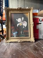 Schilderij met bloemstilleven in gouden lijst, Antiek en Kunst, Ophalen of Verzenden