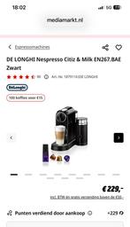 Nespresso De'Longhi CitiZ EN 267.BAE, Melk- en koffiemachine, Witgoed en Apparatuur, Koffiezetapparaten, Ophalen, Zo goed als nieuw