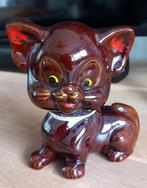 Vintage Japans beeld van een poes, porselein (24), Ophalen of Verzenden, Zo goed als nieuw, Dier