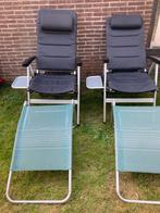 2 anwb stoelen met tafeltjes en voetensteun, Ophalen, Gebruikt, Campingstoel