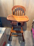 Vintage houten kinderstoel, Ophalen, Gebruikt, Overige typen, Afneembaar eetblad