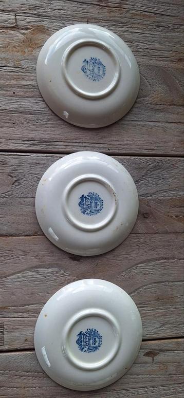 Antieke Delft Blauw Bordjes - Set van 3 beschikbaar voor biedingen