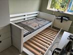 Logeerbed met schuifbodem, elektrische, wit, houtenbed, Huis en Inrichting, Ophalen, Gebruikt, 90 cm, Eenpersoons