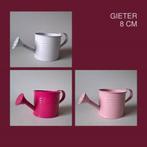 Mini gieter wit, roze of cerise 8 cm p/st, Ophalen of Verzenden, Nieuw