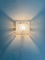 Mooie vintage Hollywood Regency wandlamp, reliefglas ‘60, Gebruikt, Vintage midcentury design retro antiek Deens design lamp, ...