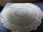 Hand Gehaakt wit rond tafelkleed Ø 120 cm, Verzenden, Gebruikt, Rond, Binnen