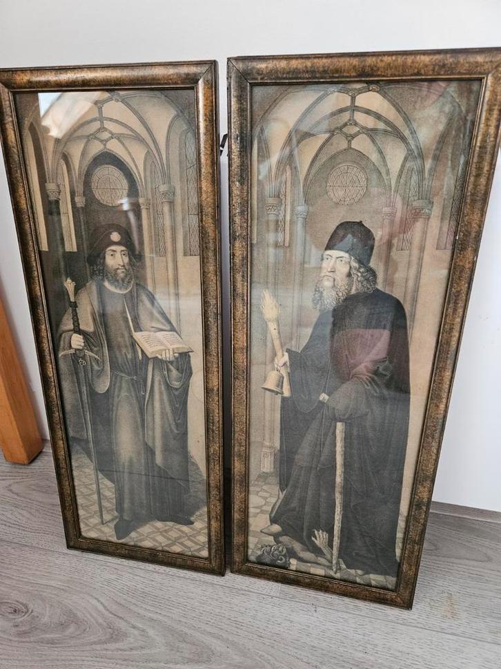 2 antieke lijsten met historische afbeelding, Antiek en Kunst, Antiek | Religie, Ophalen of Verzenden
