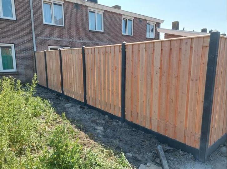 Schutting geleverd en geplaatst!., Tuin en Terras, Schuttingen, Nieuw, Hout, 1 tot 2 meter, 6 meter of meer, Ophalen of Verzenden