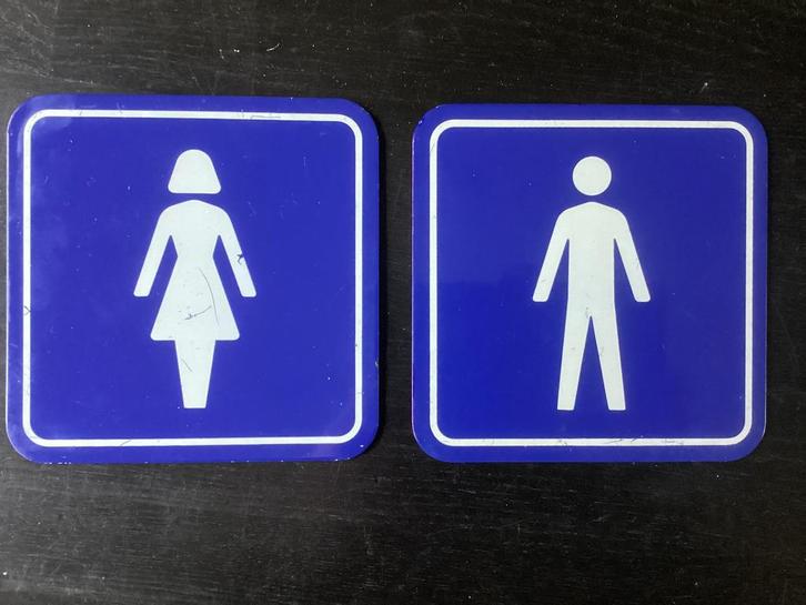 Vintage NS man/vrouw WC Pictogrammen bordjes (geen emaille), Huis en Inrichting, Woonaccessoires | Tekstborden en Spreuken, Zo goed als nieuw