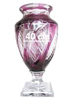 Val Saint Lambert - mauve Jupiter H:40cm, Antiek en Kunst, Ophalen