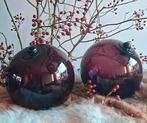 Glasballen burgundy Kerstbal 2 stuks  bal glas bordeaux, Diversen, Kerst, Ophalen of Verzenden, Nieuw