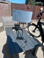 Lampen standaard met lampen kap zwart / grijs, Huis en Inrichting, Lampen | Lampenkappen, Ophalen, Zo goed als nieuw, Zwart, Rond