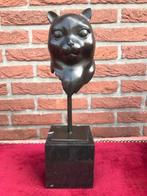 fraaie kattenbuste, brons en marmer, Ophalen of Verzenden, Brons