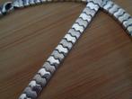 zilveren set ketting + armband mat/glans [709], Sieraden, Tassen en Uiterlijk, Kettingen, Verzenden, Nieuw, Zilver, Zilver