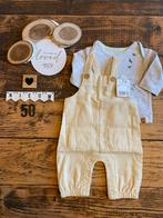 Baby unisex setje crème rib tuinbroek, grijs shirt maat 50, Kinderen en Baby's, Babykleding | Maat 50, Ophalen of Verzenden, Nieuw