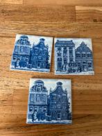 KLM Tegeltjes Onderzetters Amsterdam Grachtenpanden Set 3, Ophalen of Verzenden