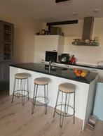 3 Nieuwe Barkrukken - Beige Bouclé, Huis en Inrichting, Barkrukken, Ophalen, 60 tot 90 cm, Nieuw, Metaal