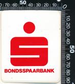 Sticker: Bondsspaarbank (Wit-Rood Bold), Ophalen of Verzenden