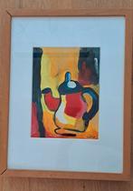 Schilderij in warme tinten met lijst., Antiek en Kunst, Kunst | Litho's en Zeefdrukken, Ophalen of Verzenden