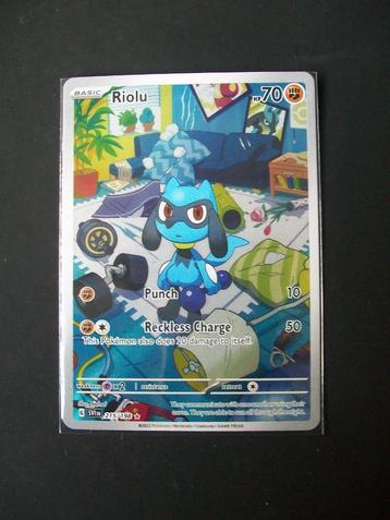 4350. Nieuwe Pokemon Kaart Secret RIOLU HP 70 (215/198) beschikbaar voor biedingen
