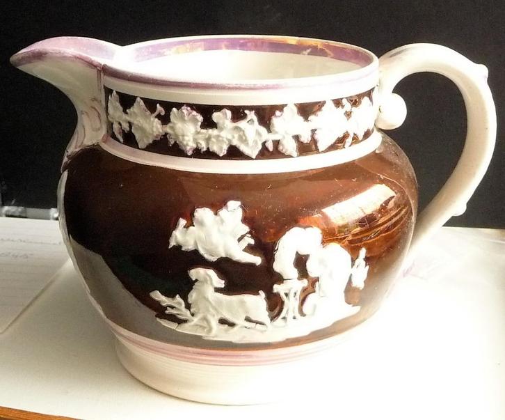 ANTIEKE MELKKAN ENGELS AARDEWERK ROYAL DOULTON PAARS WIT, Antiek en Kunst, Antiek | Servies los, Verzenden