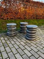 2X Wybelt gerecycleerde poef poefjes, Rond, Minder dan 50 cm, Ophalen of Verzenden, Zo goed als nieuw