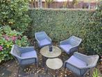 Tuinset van gevlochten materiaal, Ophalen, Gebruikt