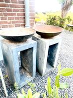 R'elite Vuurschaal rond plantenschaal met basis graniet look, Ophalen of Verzenden, Vuurkorf