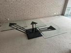 Glazen design salon tafel. 3-delig, Ophalen, Modern design, Nieuw, 50 tot 100 cm