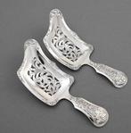 zilveren natfruitschep Biedermeier, 1848, floraal ajour, Antiek en Kunst, Antiek | Bestek, Verzenden