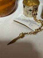 Zilveren ketting met parelmoer hanger in doos uit Nepal, Antiek en Kunst, Ophalen of Verzenden, Zilver