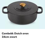 Combekk Dutch oven 24cm zwart nieuw in doos, Ophalen of Verzenden, Nieuw, Gietijzer, Koekenpan of Braadpan