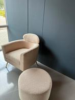 Nieuwe Fluffy Fauteuil met Hocker - Cream Wit, Huis en Inrichting, Fauteuils, Ophalen, Minder dan 75 cm, Nieuw, 75 tot 100 cm